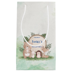 Cute porcupine Bear birthday jungle Birthday party Small Gift Bag