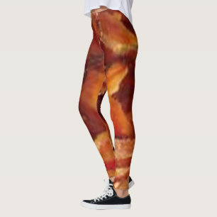 Cute Pork Bacon Pattern Girls Womens Leggings