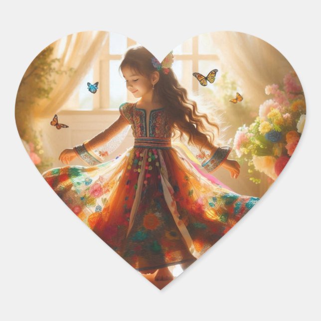  Cute_ Portrait_ Innocence Heart Sticker (Front)