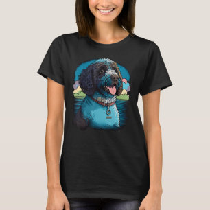 Cute Portuguese Water Dog on Portuguese Water Dog  T-Shirt
