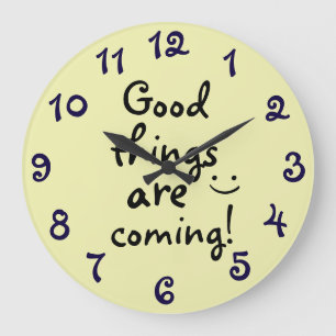 Cute Positive Inspiring Quote Print Large Clock