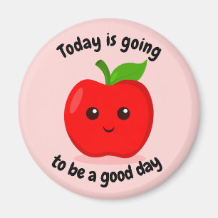 Cute Positive Motivational Kawaii Apple Magnet