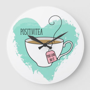 Cute Positivitea Gift for Graduation, New Job Large Clock