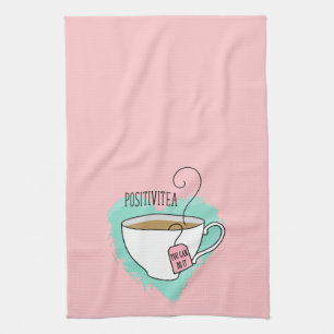 Cute Positivitea Gift for Tea Lover Towel