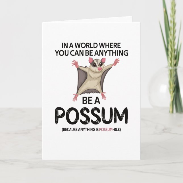 Cute Possum Girl Opossum Lover Possum Whisperer Card (Front)