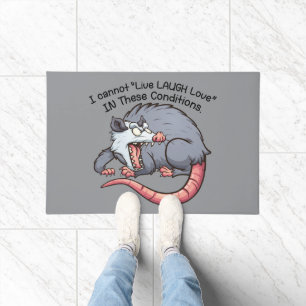 cute possum i cannot "Live Laugh Love" Doormat