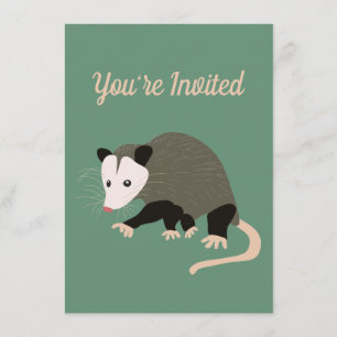 Cute Possum Illustration Custom Birthday Party Invitation