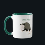 Cute Possum Illustration Personalised Mug<br><div class="desc">This coffee mug features an illustration of a cute possum or opossum if you prefer and your own name or short message in light green letters. Find coordinating possum themed gifts and products in the Awesome Possum Collection from Asterisk Designs.</div>