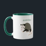 Cute Possum Illustration Personalised Mug<br><div class="desc">This coffee mug features an illustration of a cute possum or opossum if you prefer and your own name or short message in light green letters. Find coordinating possum themed gifts and products in the Awesome Possum Collection from Asterisk Designs.</div>