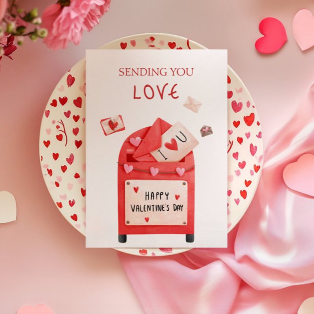 Cute Post Box Happy Valentine's Day Greeting Card (Creator Uploaded)
