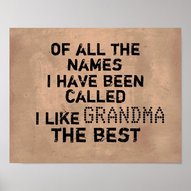 cute poster with saying for Grandma (Front)
