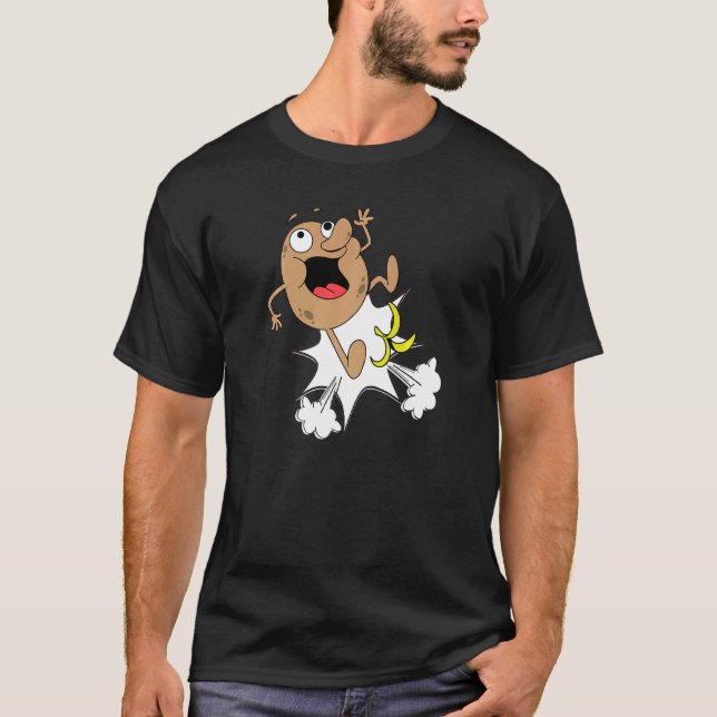 Cute Potato Slipping T-Shirt (Front)