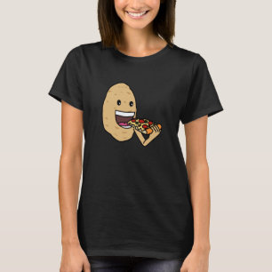Cute Potatoe Pizza Eating Vegetable Hobby Chef T-Shirt