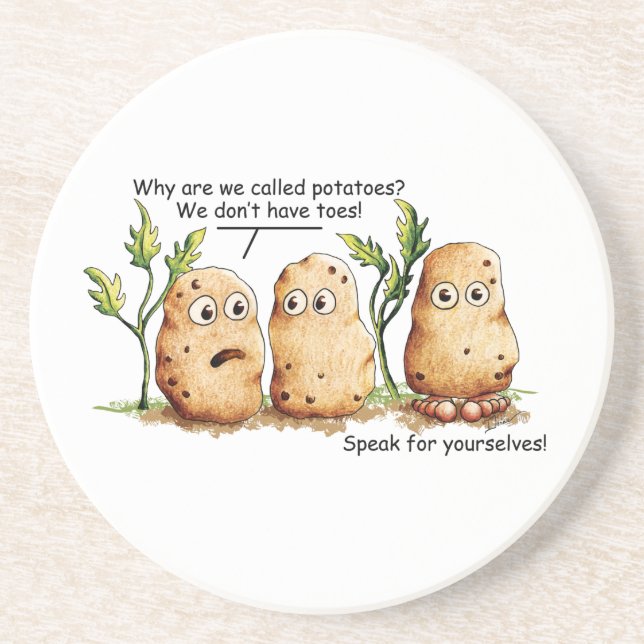 Cute Potatoes has Toes Funny Potato Pun   Coaster (Front)