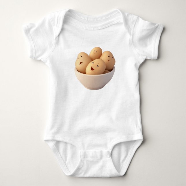 Cute Potatoes in a Bowl Baby Bodysuit (Front)