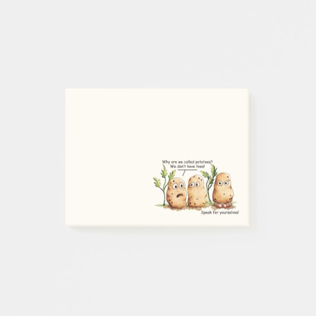 Cute Potatoes Toes Funny Potato Pun Post-it Notes (Front)