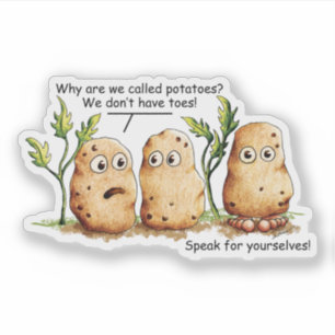 Cute Potatoes Toes Funny Potato Pun Transparent St