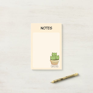 Cute Potted Cactus Botanical Lined Notes Notepad