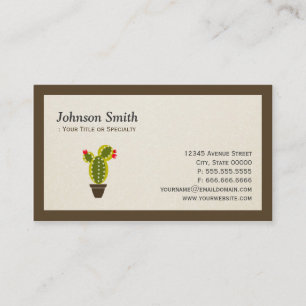 Cute Potted Cactus - Simple Clean Stylish Business Card