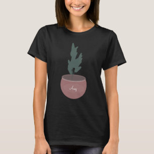 Cute  Potted Plant Personalised Name T-Shirt