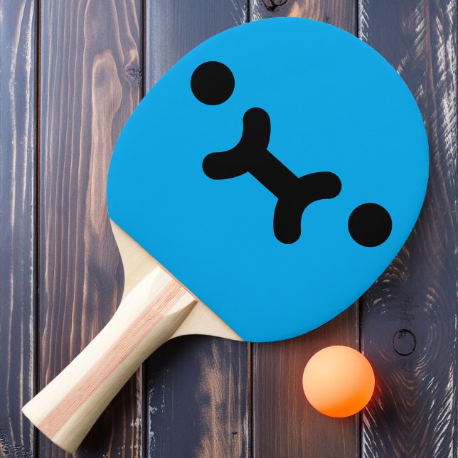 Cute Pouty Face Blue Ping Pong Paddle (Creator Uploaded)