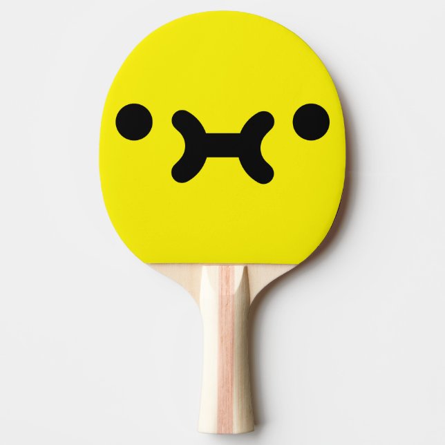 Cute Pouty Face Yellow Ping Pong Paddle (Front)