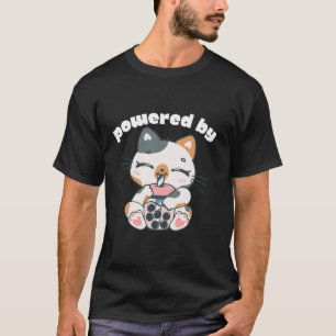 Cute Powered By Boba Bubble Milk Tea Anime Kawaii  T-Shirt