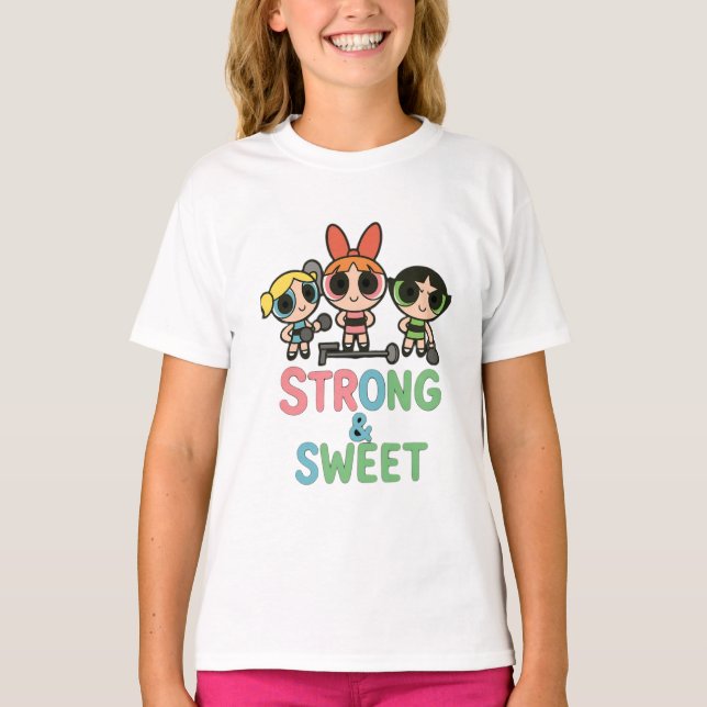 Cute Powerpuff Girls Trio – Sweet & Strong Cartoon T-Shirt (Front)