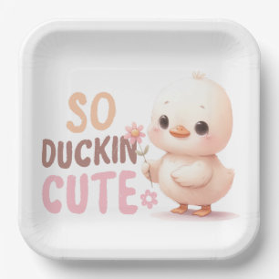 CUTE PPASTEL SO DUCKIN CUTE BABY CHICK PAPER PLATE