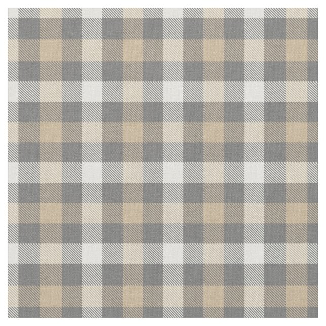 Cute practical colours scottish plaid modern grey fabric (Close Up)