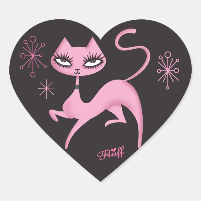 Cute Prancing Cat Sticker by Fluff (Front)