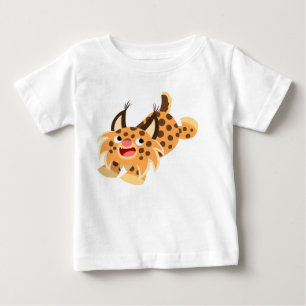 Cute Prankish Cartoon Bobcat Baby T-Shirt