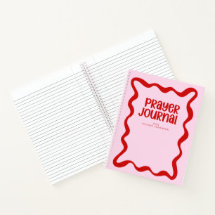 Cute Prayer Journal Pink and Red Custom Name Year