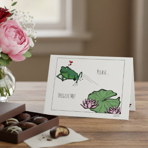 Cute Praying Froggy Please Frogive Me Apology Card