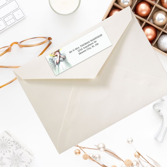 Cute Praying Little Angel Return Address Label (Creator Uploaded)