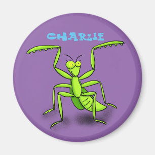 Cute praying mantis cartoon magnet
