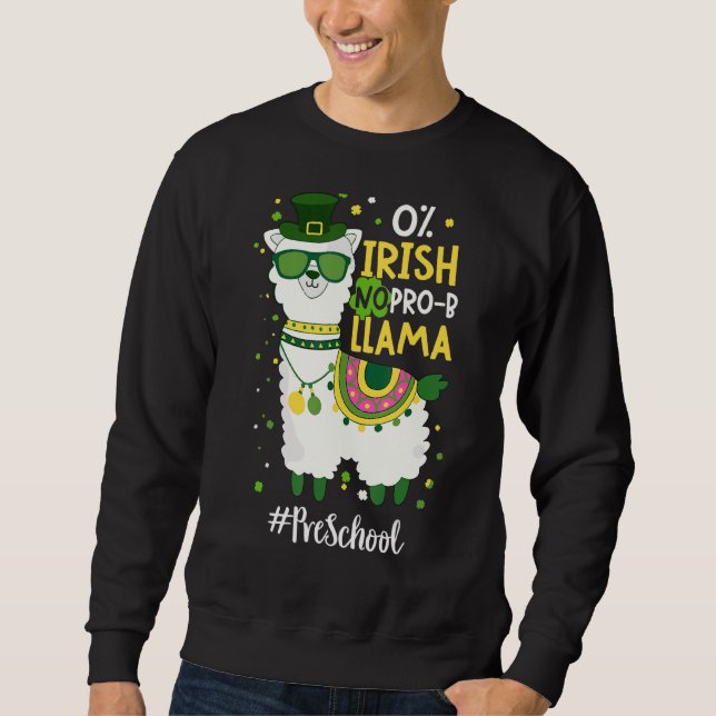 Cute Pre K Preschool Llama St Patrick S Day Kids T Sweatshirt (Front)