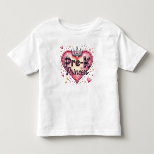 Cute Pre-K Princess Crown Heart Toddler T-Shirt