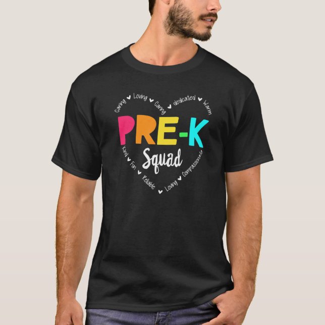 Cute Pre K Squad School Admin Appreciation Back To T-Shirt (Front)