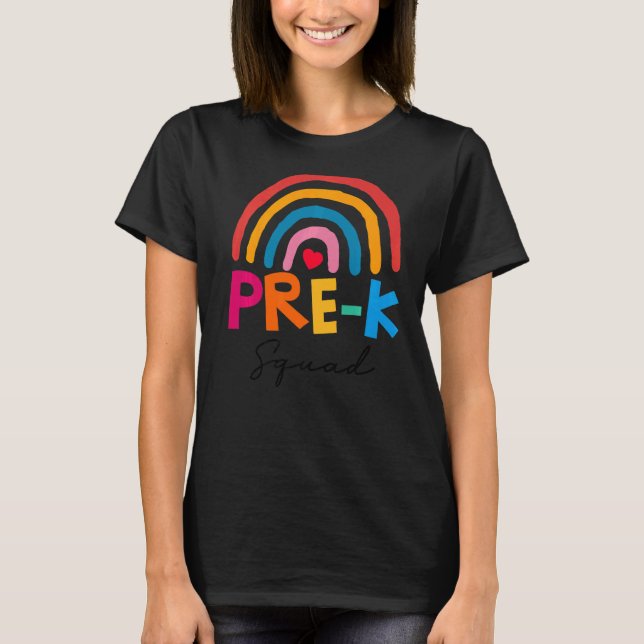 Cute Pre K Squad School Admin Appreciation Back To T-Shirt (Front)