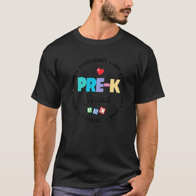 Cute Pre K Squad School Admin Appreciation Back To T-Shirt (Front)