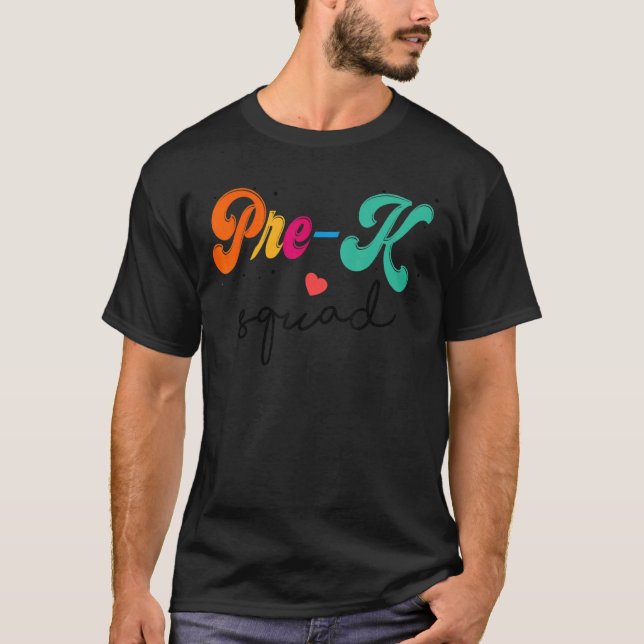Cute Pre K Squad School Admin Appreciation Back To T-Shirt (Front)