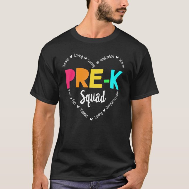 Cute Pre K Squad School Admin Appreciation Back To T-Shirt (Front)