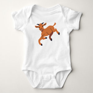 Cute Precious Jumping Goat Kid Baby Bodysuit