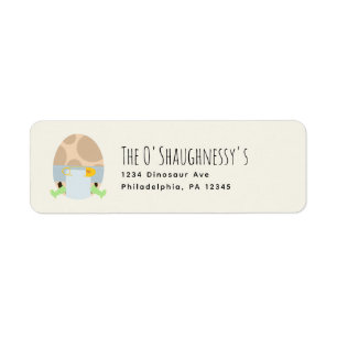 Cute Preggosaurus Dinosaur Egg Baby Shower Return Address Label