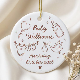 Cute Pregnancy Announcement Ceramic Ornament