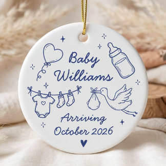 Cute Pregnancy Announcement Ceramic Ornament