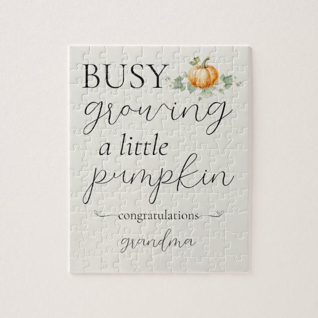 Cute Pregnancy Announcement Little Pumpkin Puzzle (Vertical)