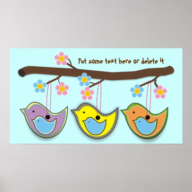 Cute pregnant blue Birdies Posters (Front)