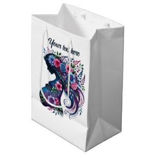 Cute Pregnant Mum customisable Medium Gift Bag